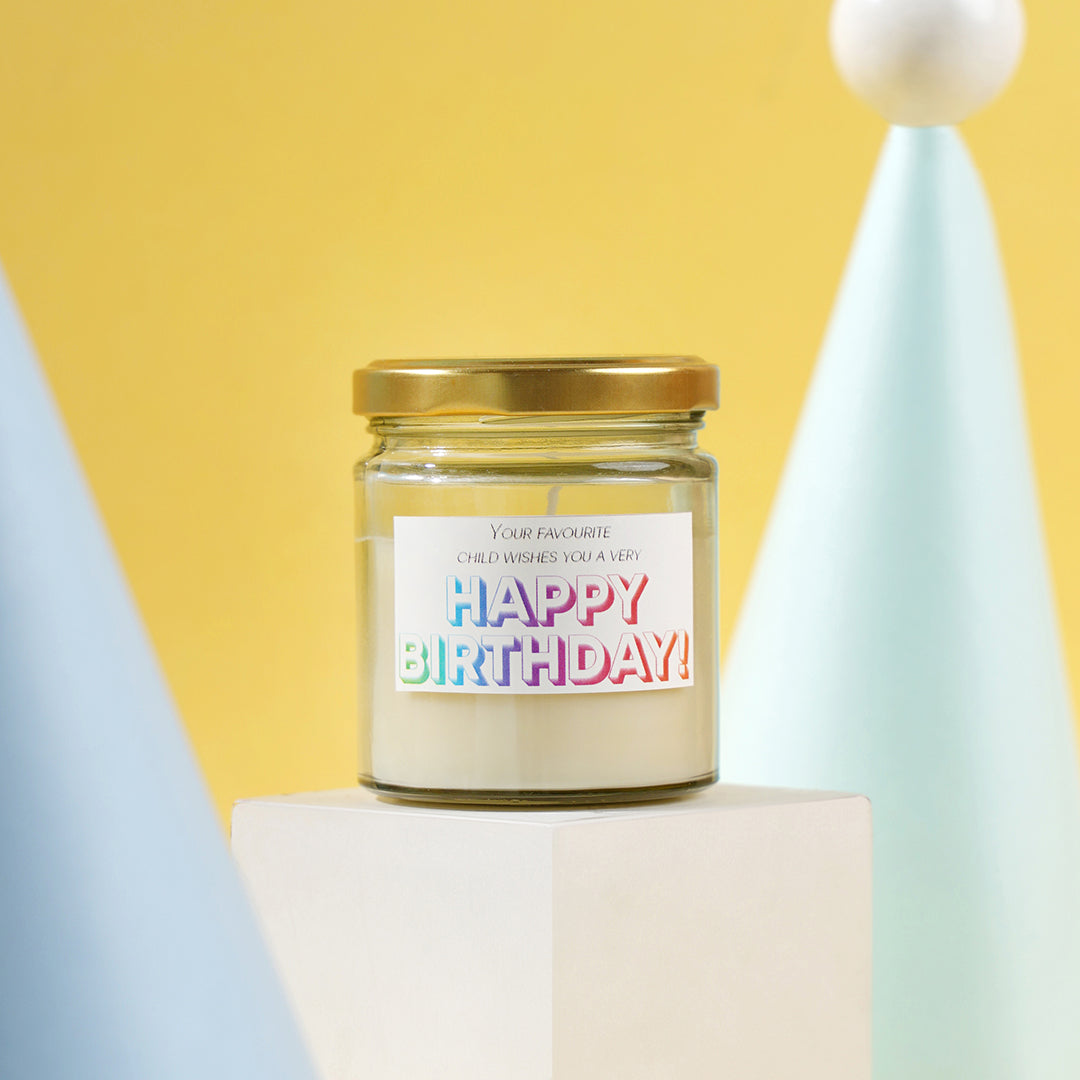 Candle for parents - "Your favorite child wishes you a happy birthday!"