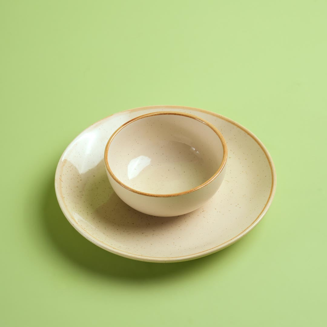Beige Ceramic Crockery Set