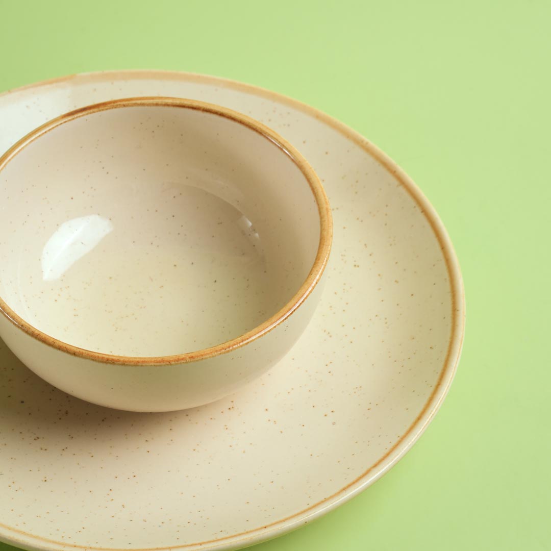 Beige Ceramic Crockery Set