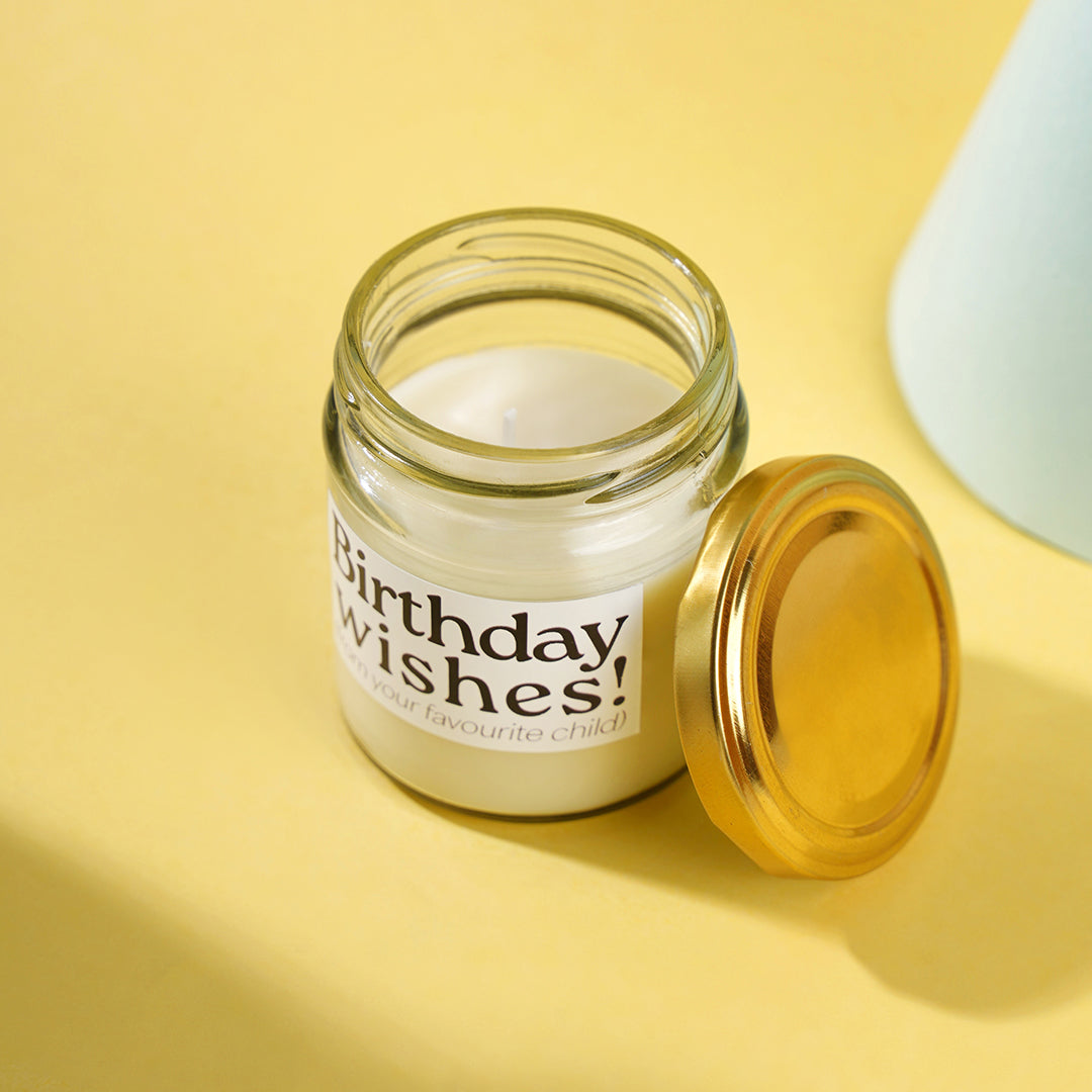 Candle for parents - "Birthday wishes from your favorite child!"
