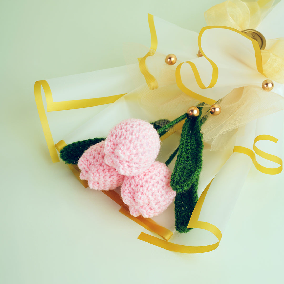 Pink Crochet Tulip Bouquet
