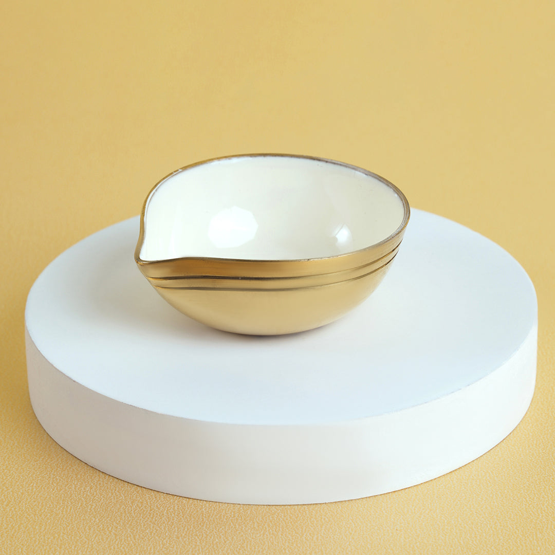 Brass Enamel Diya set