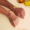 Bhai Bhabhi Bandhani Rakhi Set