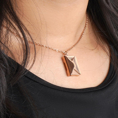 Envelope pendant on a chain