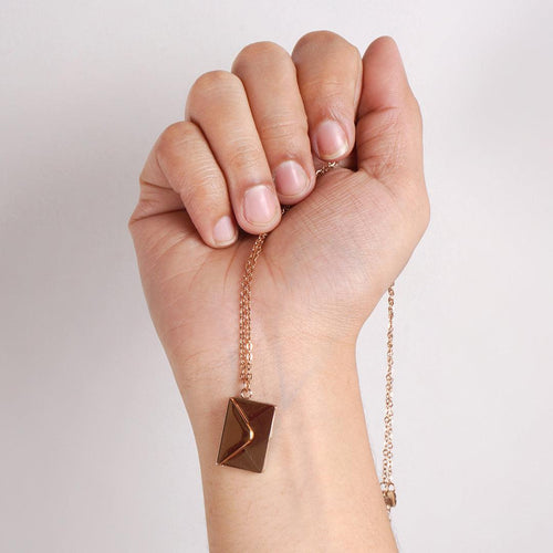 Envelope pendant on a chain