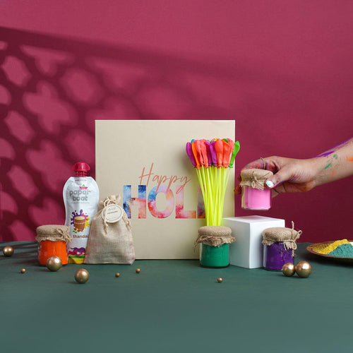 Colorful Holi gift hamper