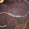 Rakhi - faux pearls with square stone
