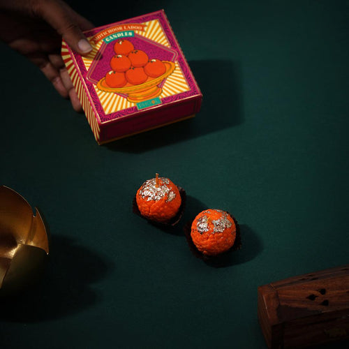 Phool Motichoor Ladoo candles (Set of 4)