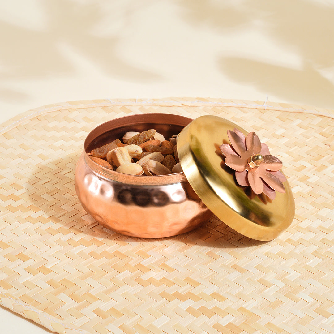 Lotus Copper Dry Fruit Jar