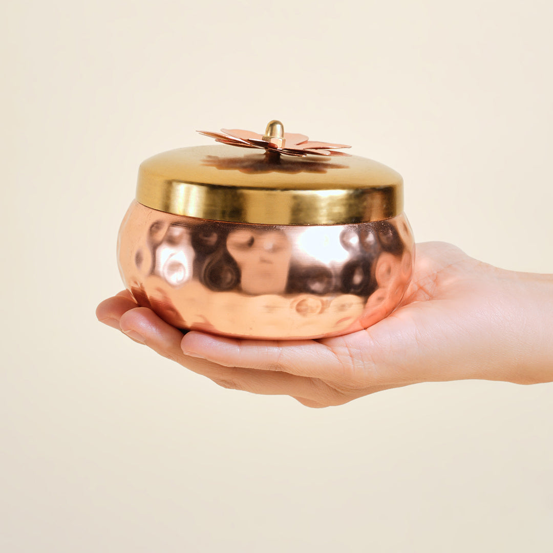 Lotus Copper Dry Fruit Jar