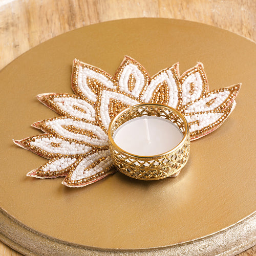 Lotus Embroidered Diya