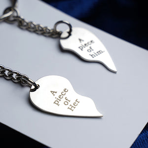 Metal couple keychain – “Piece of my heart”
