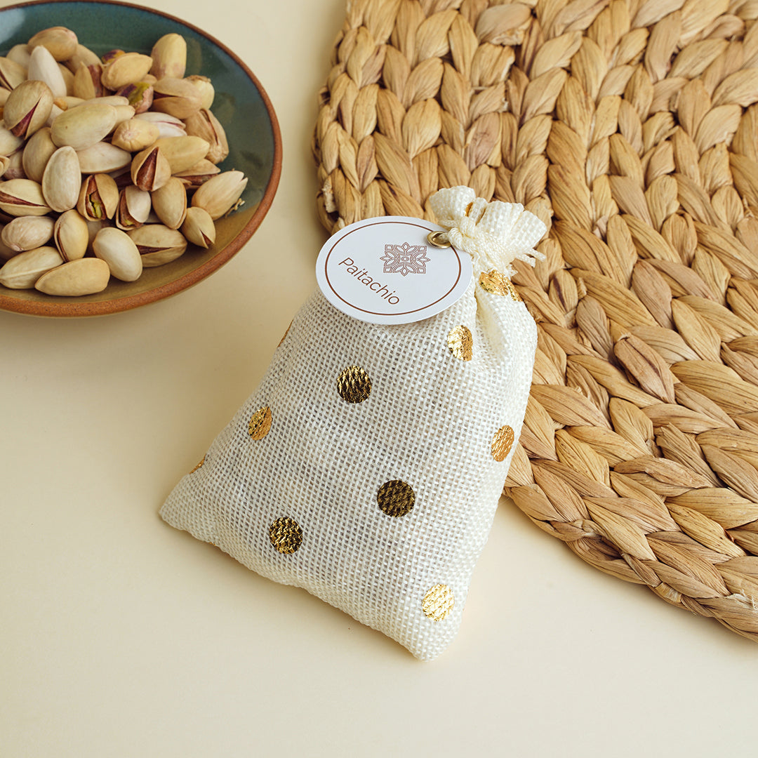 Pistachios with potli bag