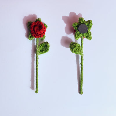 Rose crochet magnet