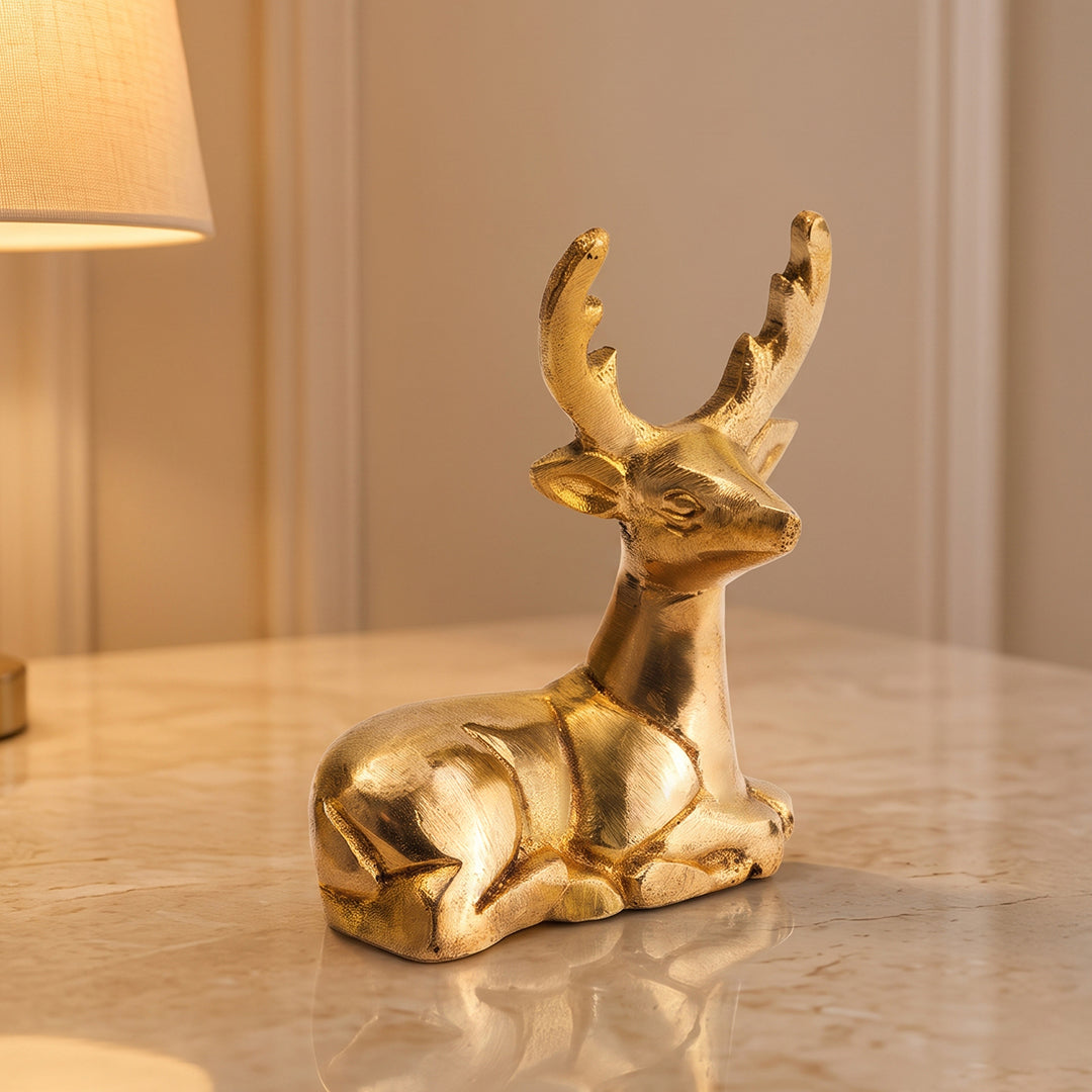 Brass Statue Noble Deer