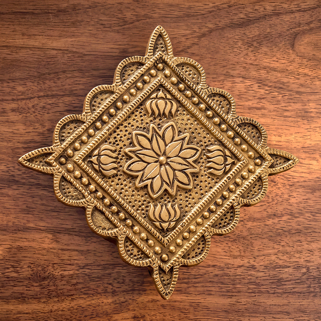 Brass Chowki Lotus Elegance
