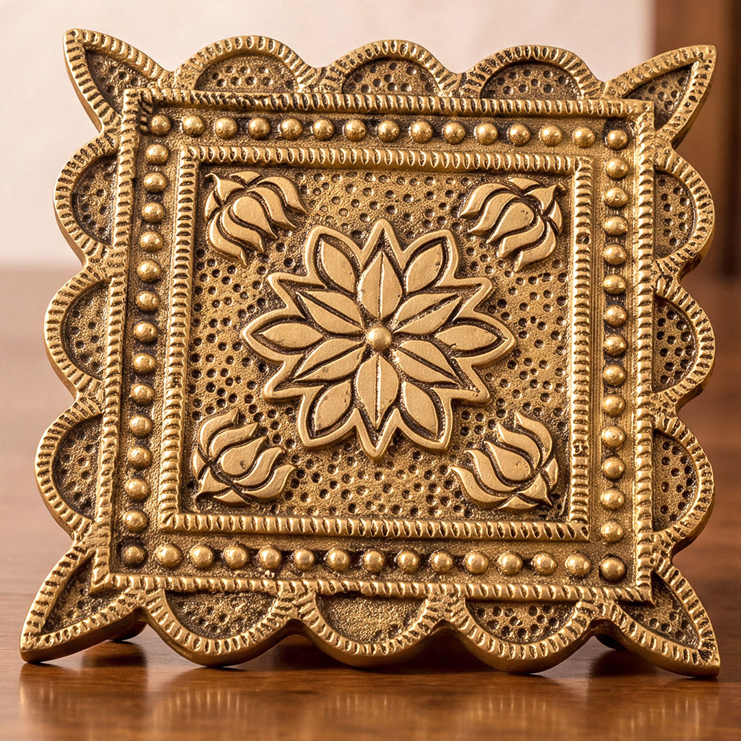 Brass Chowki Lotus Elegance