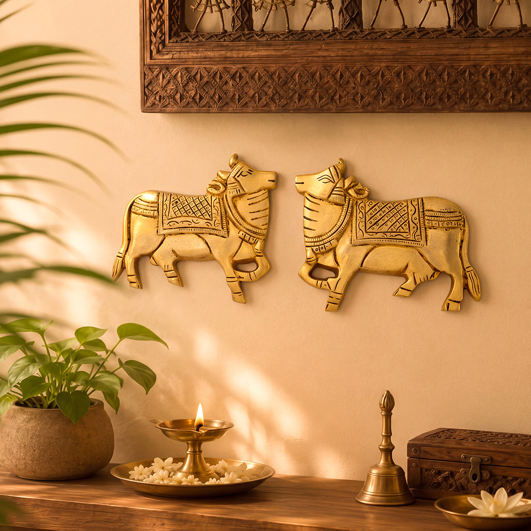 Brass Idol Nandi Wall Decor