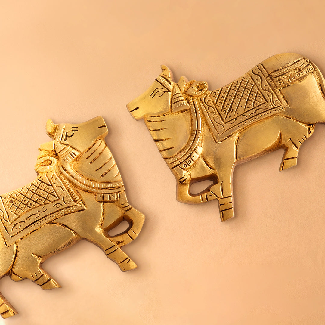 Brass Idol Nandi Wall Decor