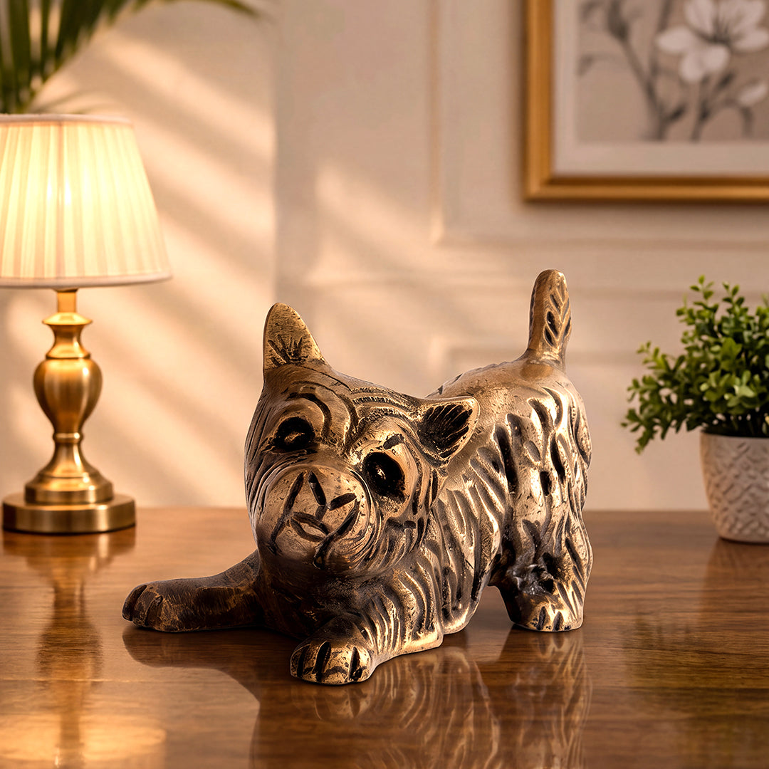 Brass Statue Regal Dog