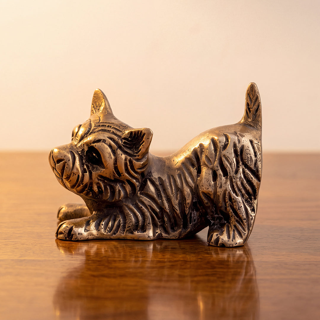 Brass Statue Regal Dog