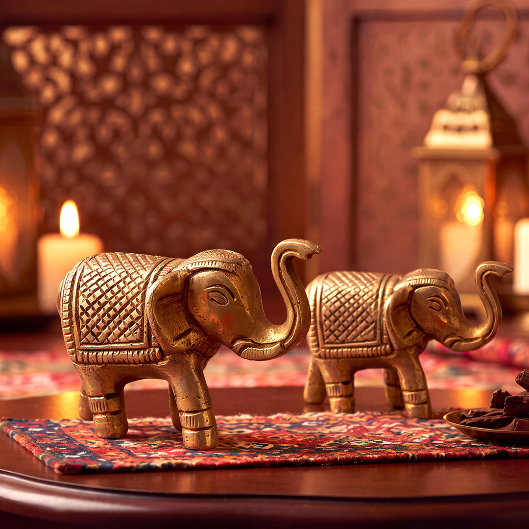 Brass Statue Decorative Elephant