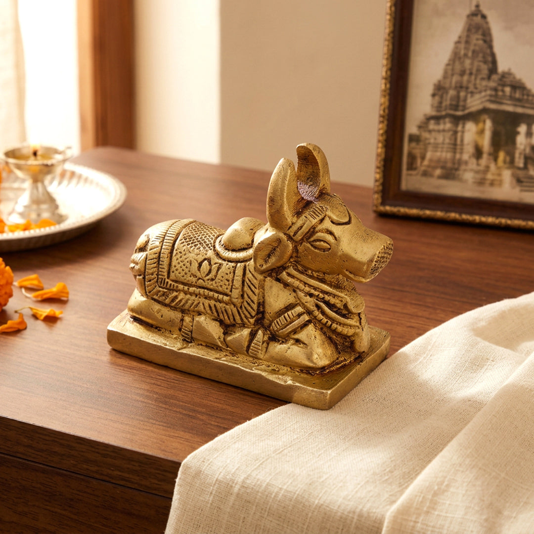 Brass Idol Nandi Decorative Murti
