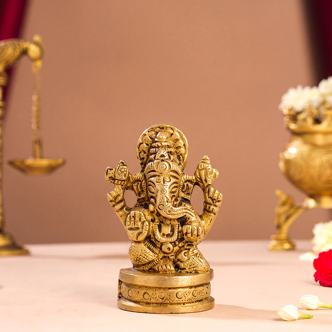 Brass Idol Ganesha Blessing