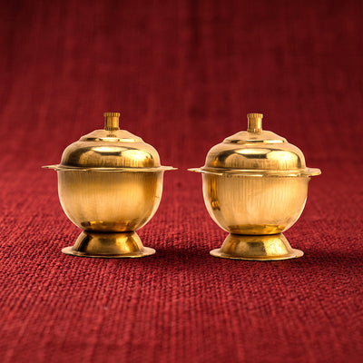 Brass Kumkum Box Petal Rim