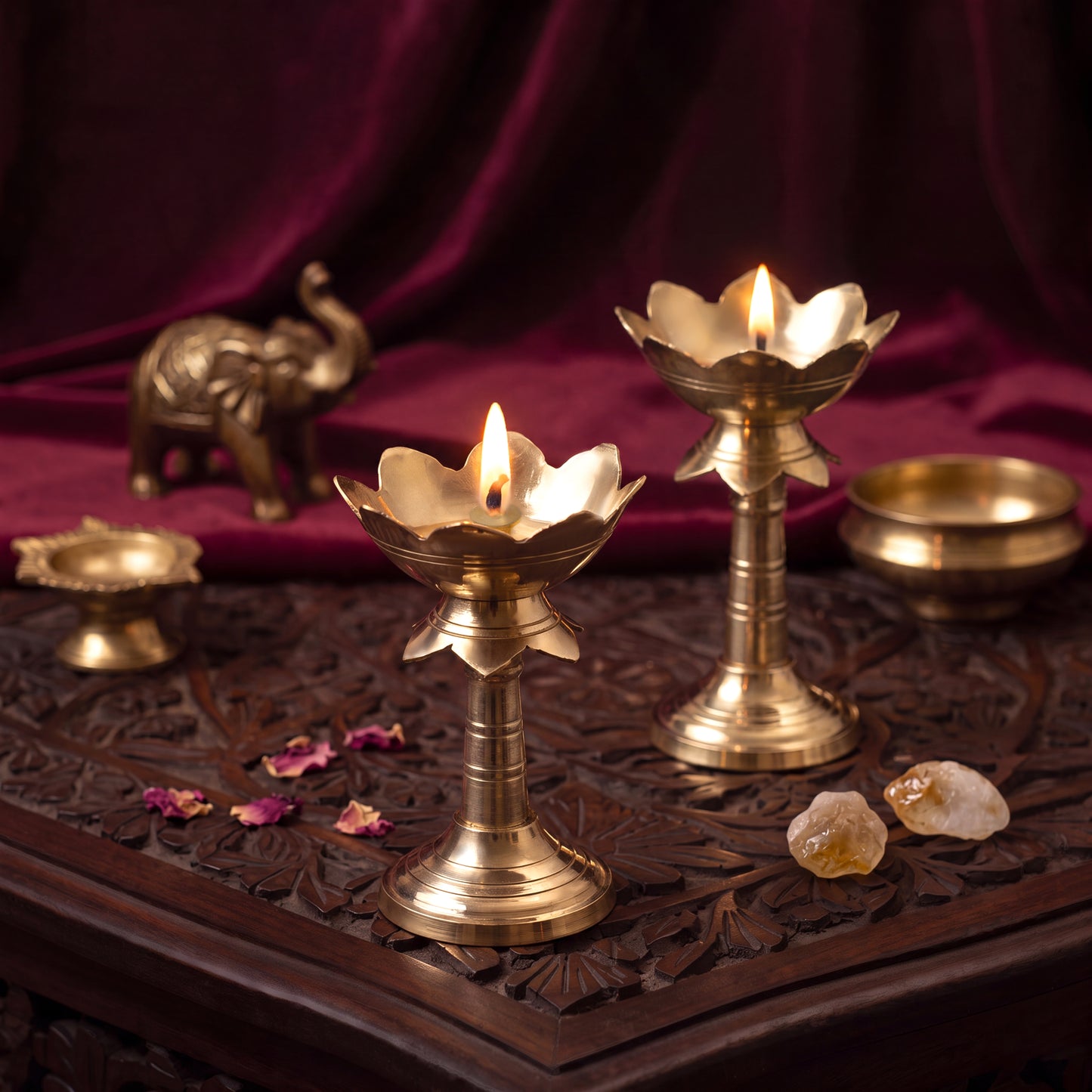 Brass Diyas Lotus Bloom