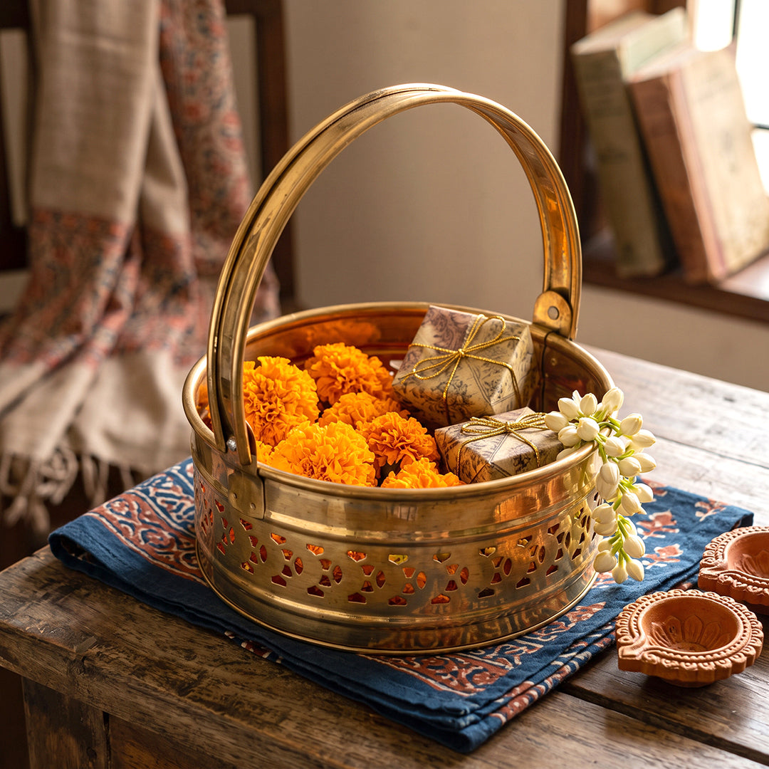 Brass Basket Festive Offering