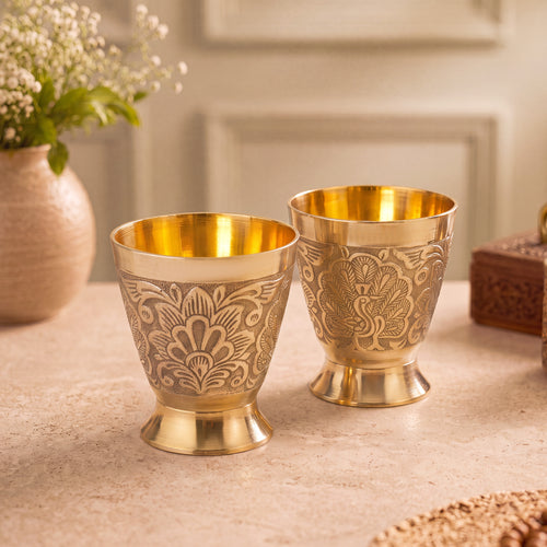 Brass glass Engraved Heritage