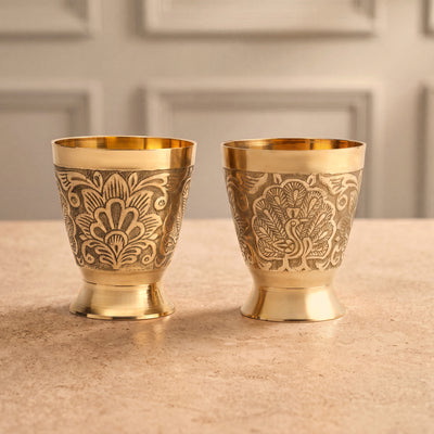 Brass glass Engraved Heritage
