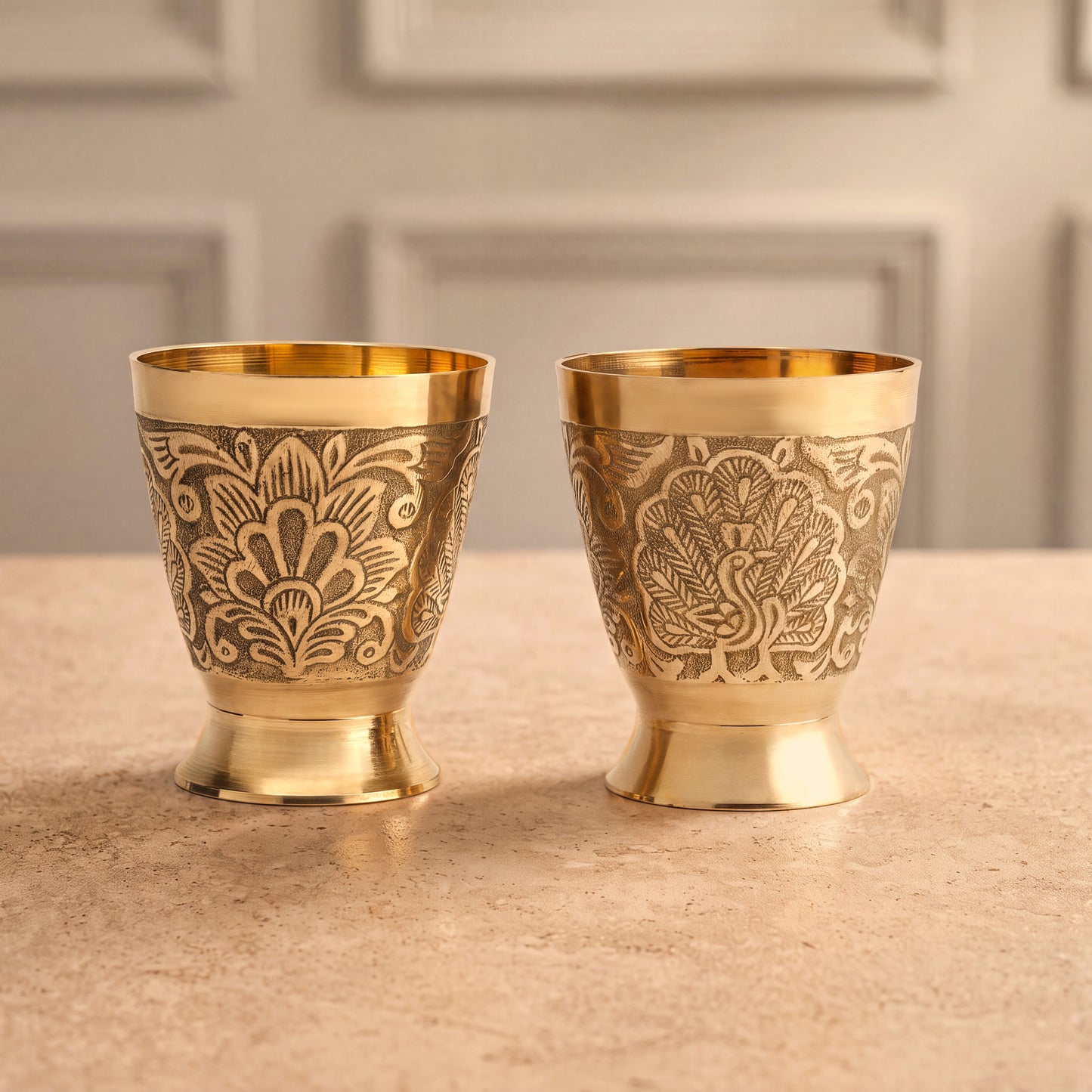 Brass glass Engraved Heritage