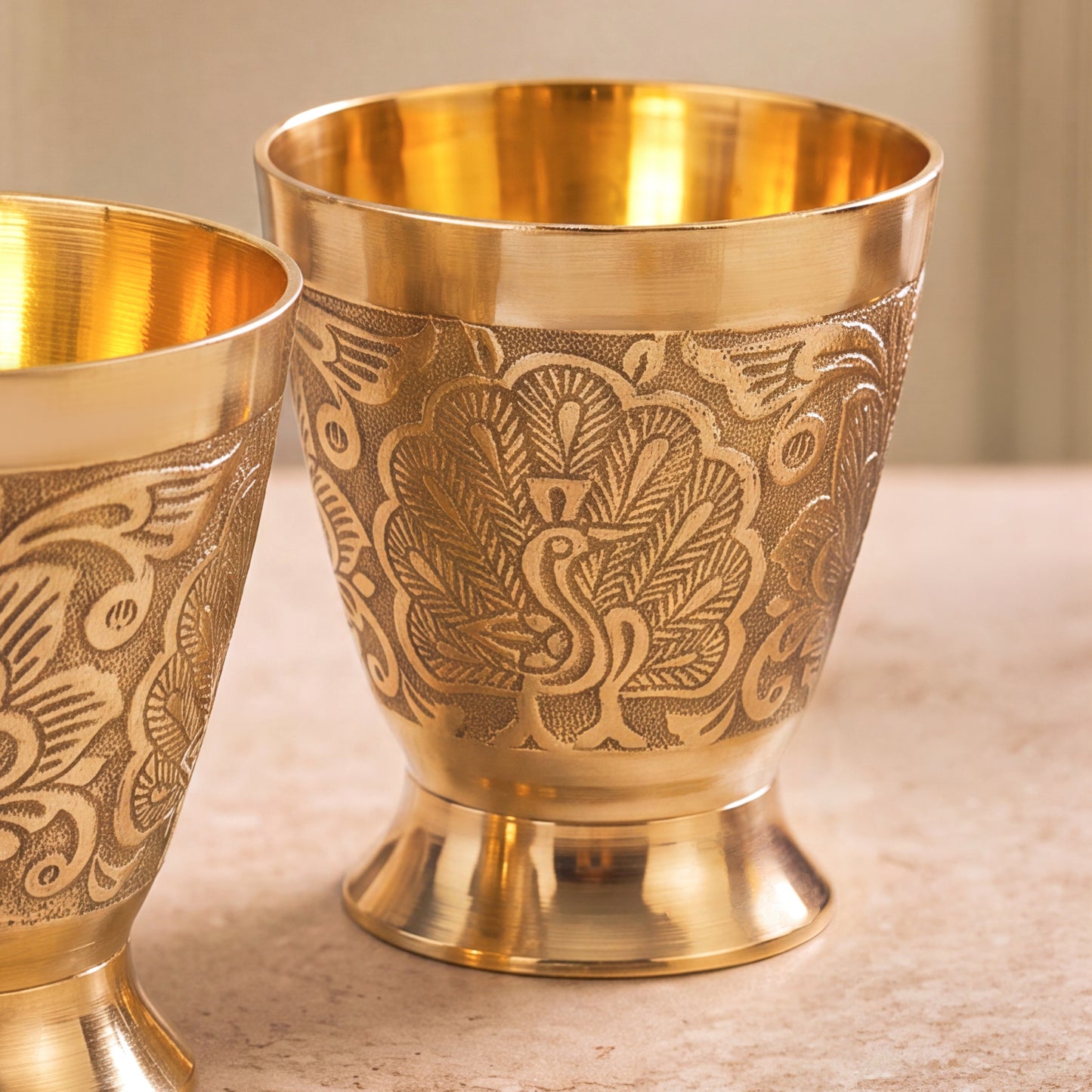 Brass glass Engraved Heritage