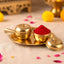 Brass Kumkum Box Tray Set