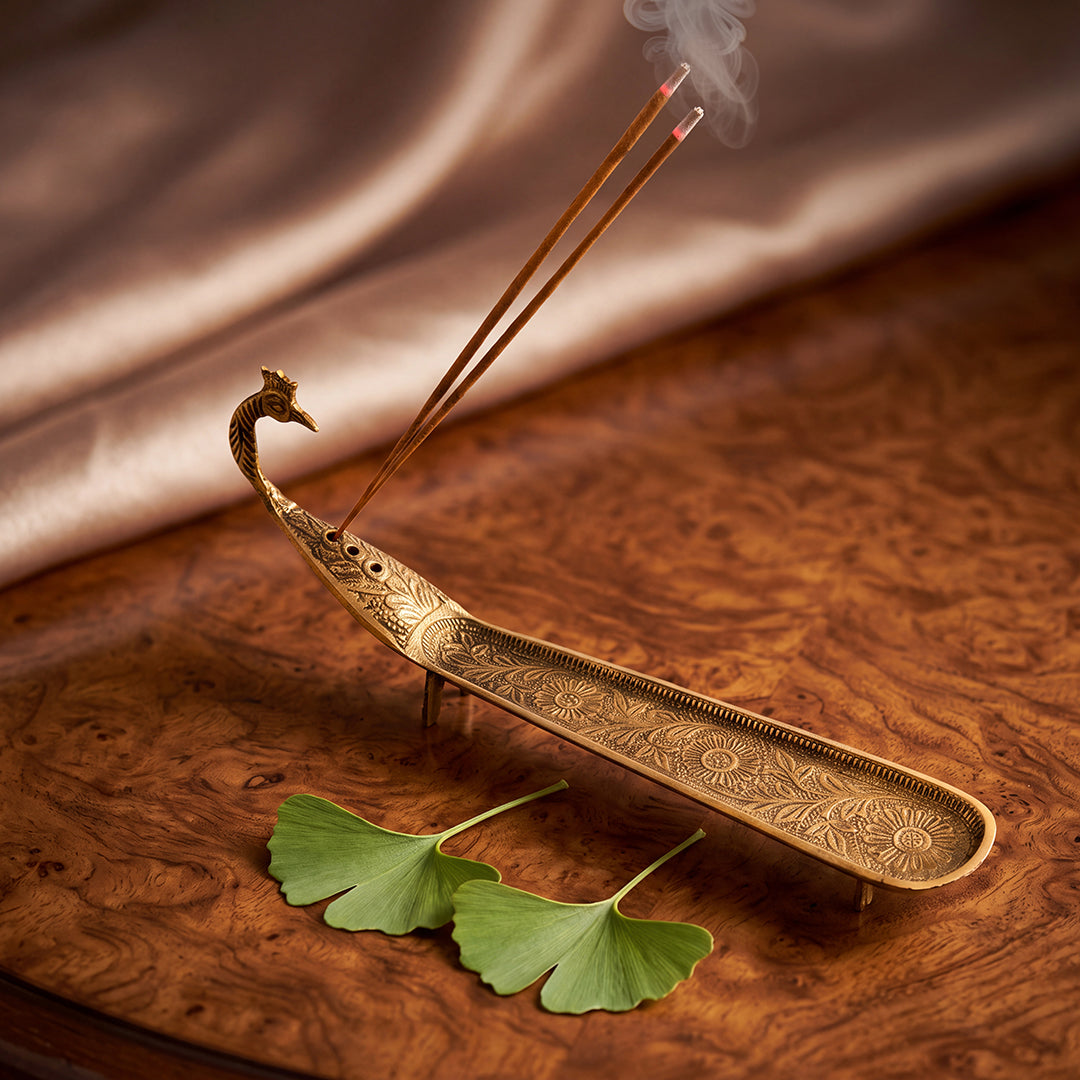 Brass Agarbatti Stand Peacock