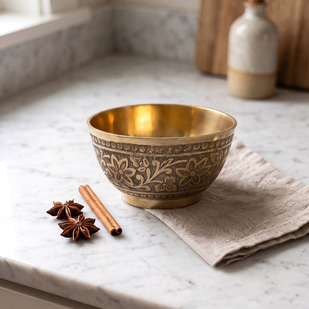 Brass Decor Engraved Bowl