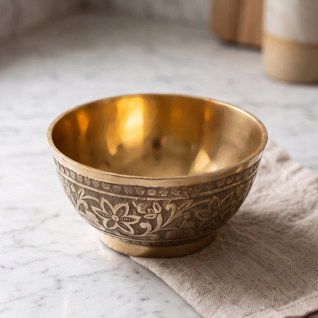 Brass Decor Engraved Bowl