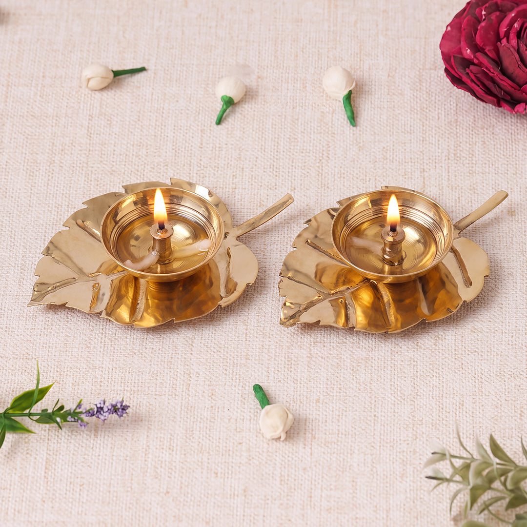 Brass Diya Leaf Charm
