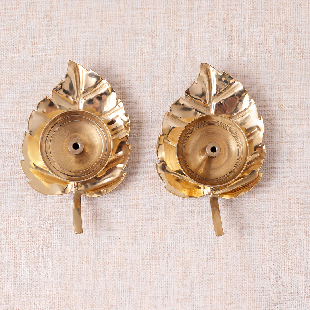 Brass Diya Leaf Charm