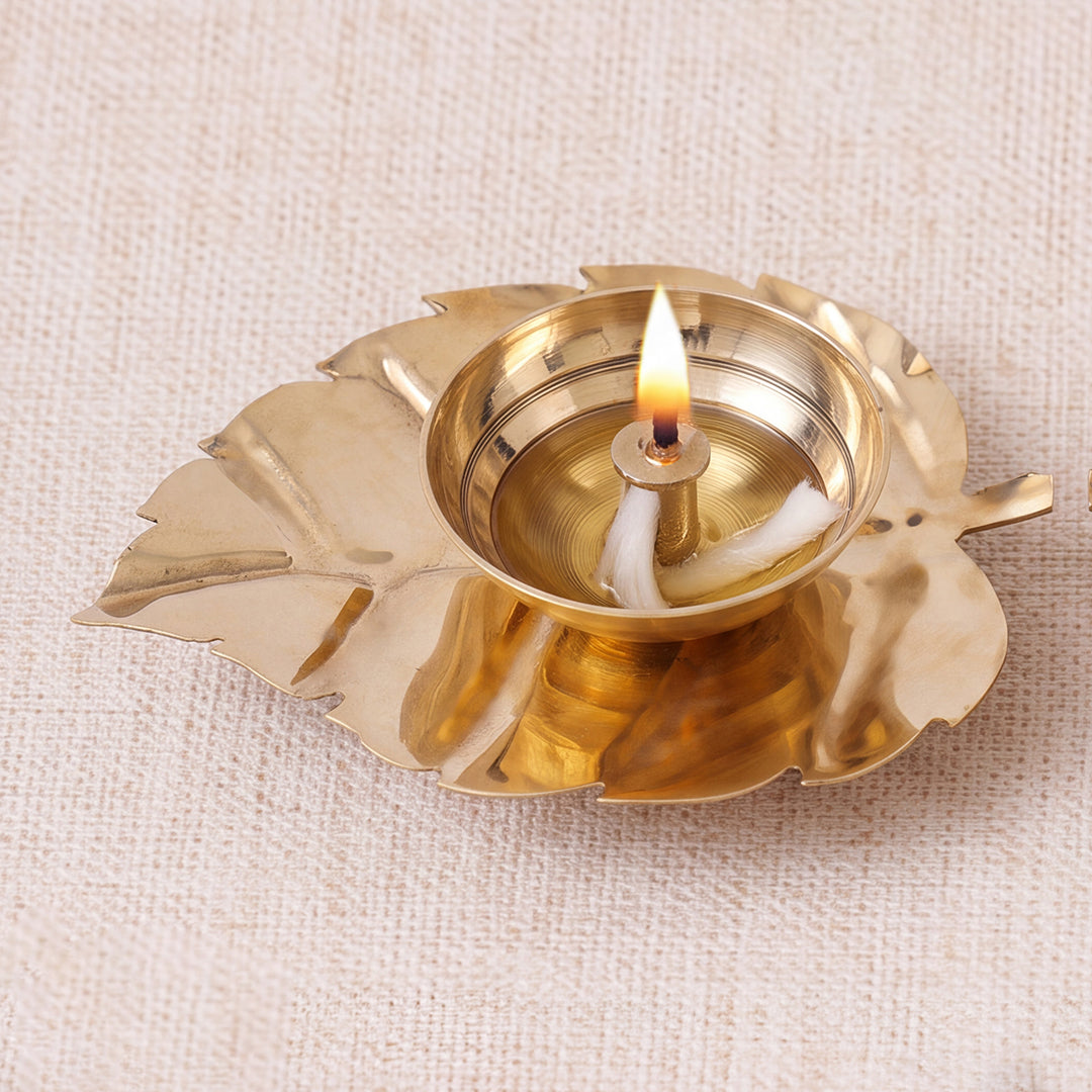 Brass Diya Leaf Charm