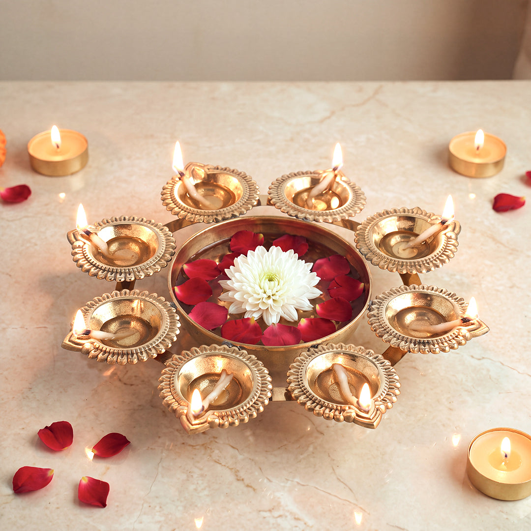 Brass Urli Diya Bloom
