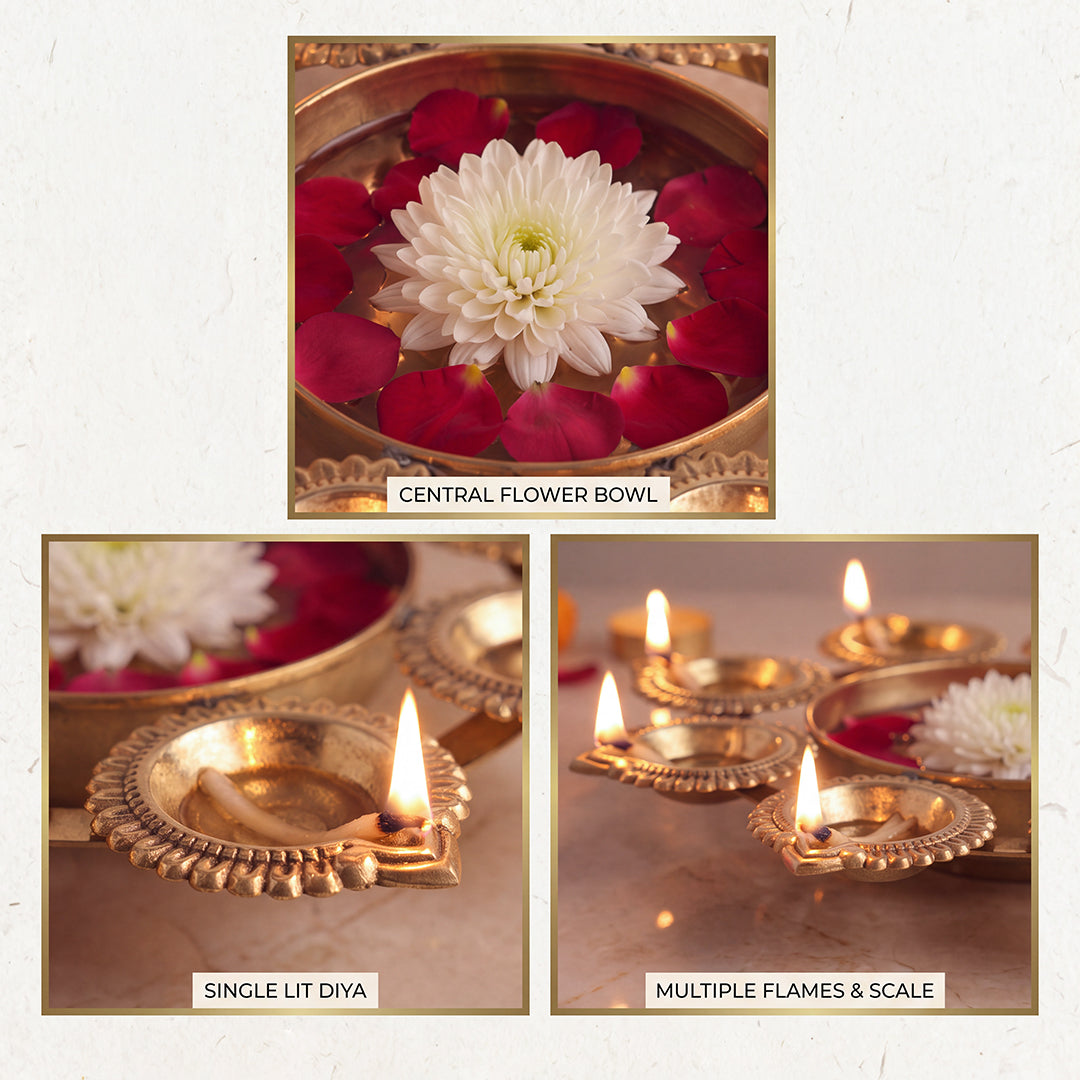 Brass Urli Diya Bloom