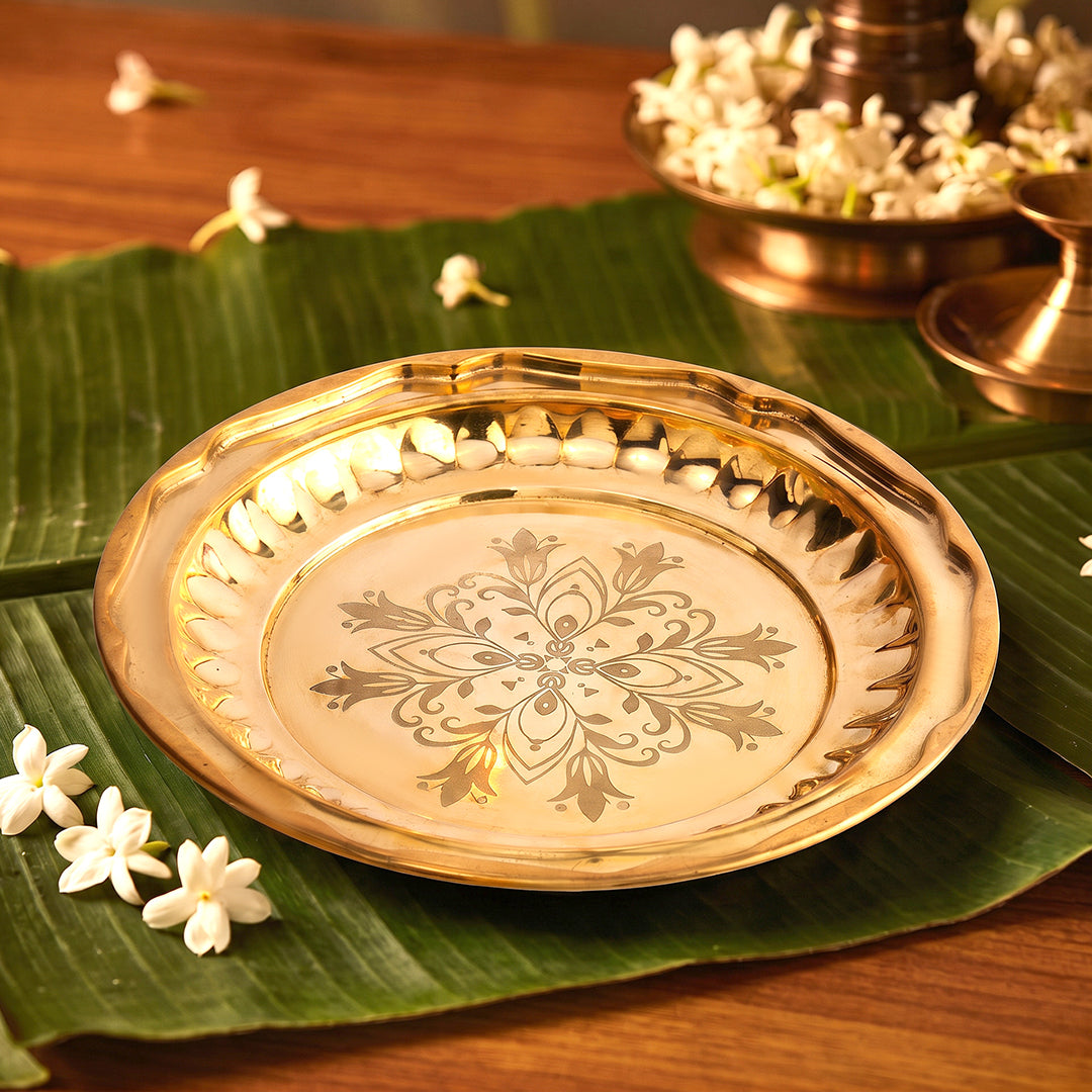 Brass Plate Floral Medallion