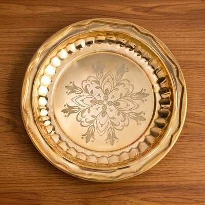 Brass Plate Floral Medallion