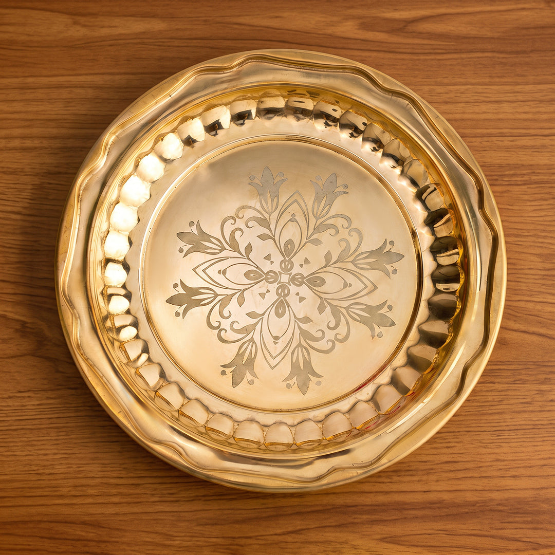 Brass Plate Floral Medallion