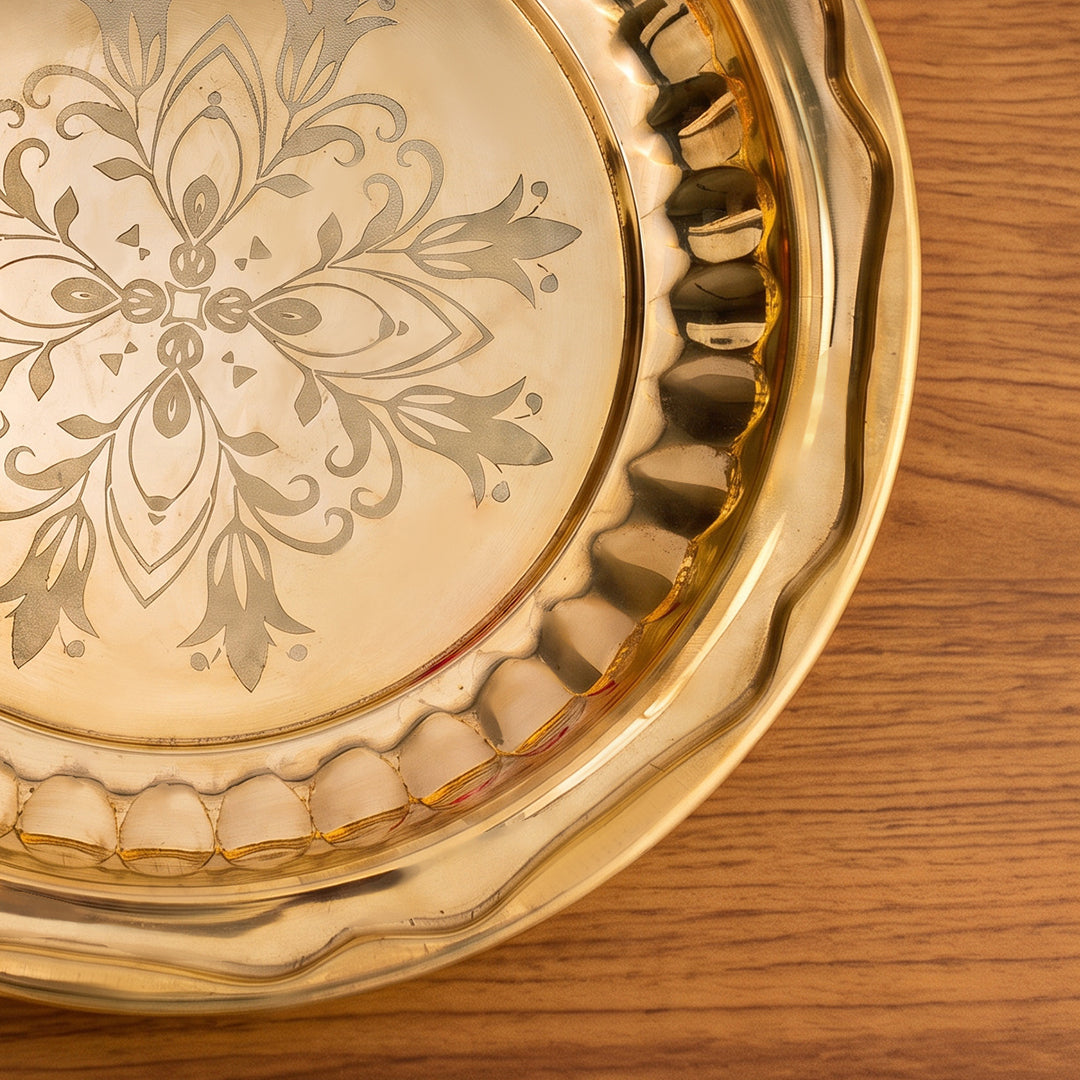Brass Plate Floral Medallion