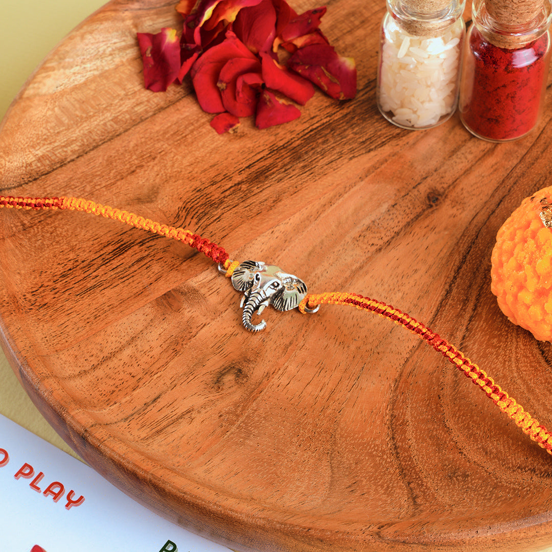 Silver Elephant Rakhi