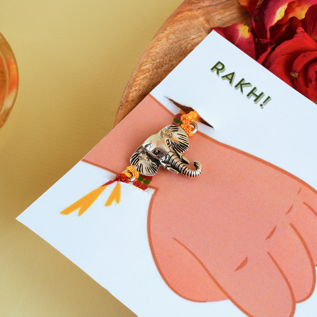 Silver Elephant Rakhi